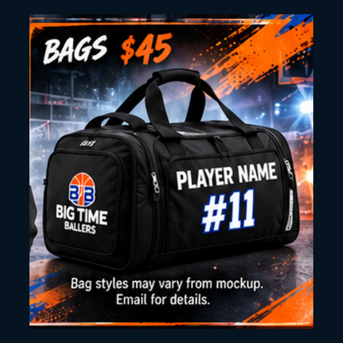 Personalized Big Time Ballers player bag