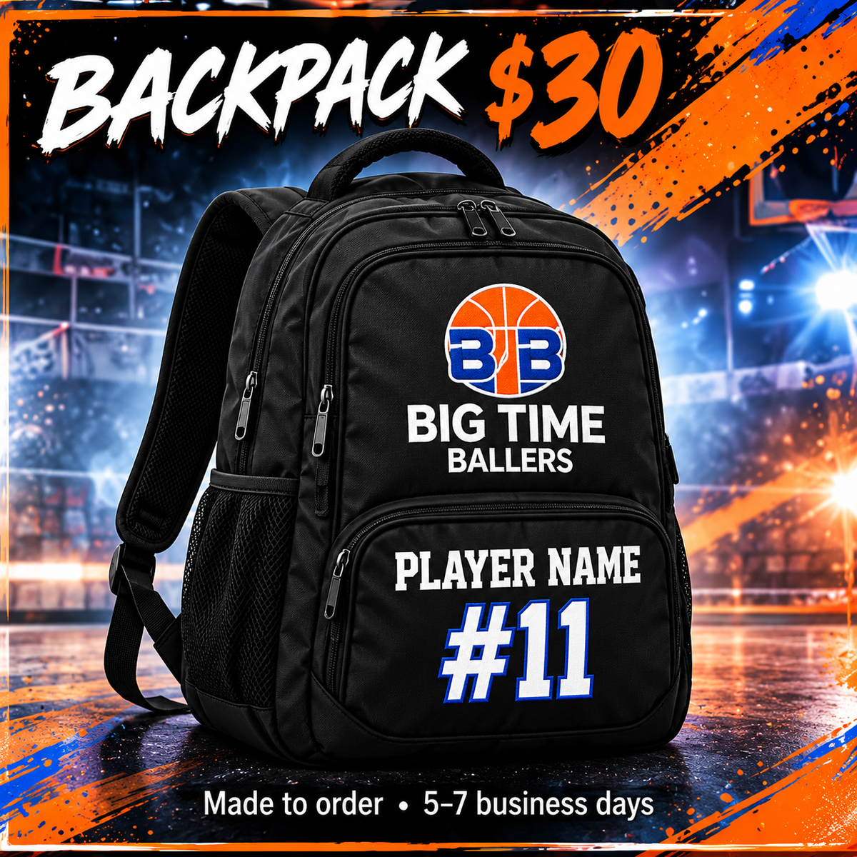 Big Time Ballers personalized backpack