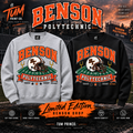 Benson Polytechnic limited edition crewnecks in gray and black
